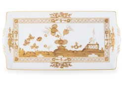 Vassoio rettangolare oriente italiano aurum porcellana Richard ginori