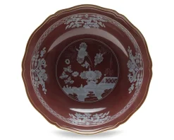 Vassoio rotondo fondo oriente italiano castagna porcellana Richard ginori