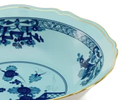 Vassoio rotondo fondo oriente italiano iris porcellana Richard ginori