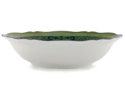 Vassoio rotondo fondo oriente italiano malachite porcellana Richard ginori