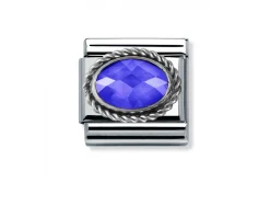 Zircone viola composable acciaio argento e zirconi Nomination